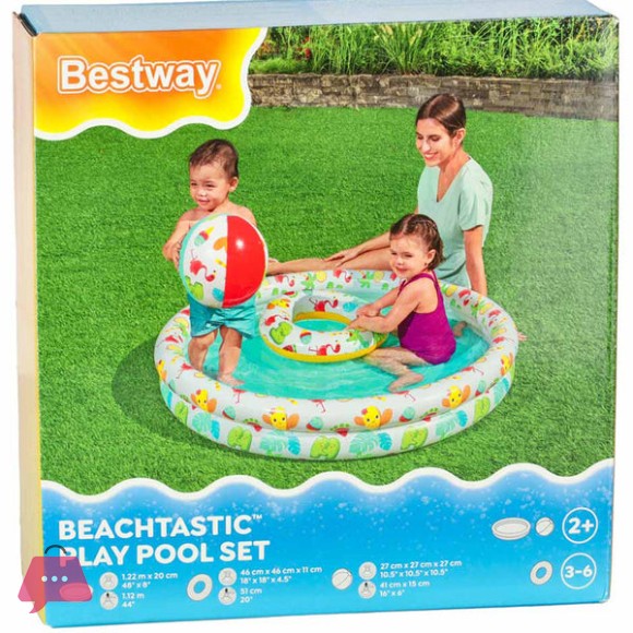 Bestway Play Pool 4 Feet with Swim Ring and Ball For 3-6 Years Kids - 51124