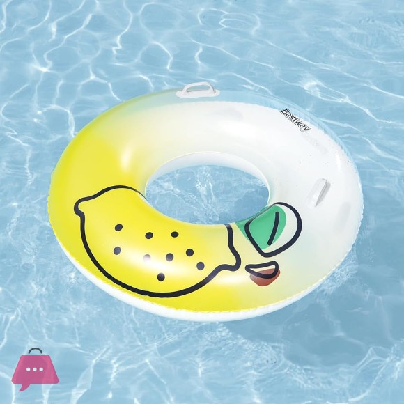 Bestway Swim Ring Fresh Squeezed Lemon Swim Tube 45inch, Heavy-duty Handles