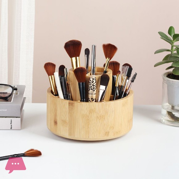 Danny Home Bamboo Rotatin Smart Desk Organizer