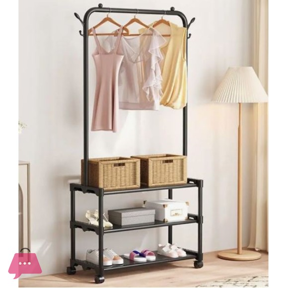 Floor Hanger For Clothes, Shoe Rack Bedroom Organizer