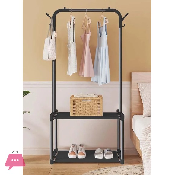 Floor Hanger For Clothes, Shoe Rack Bedroom Organizer