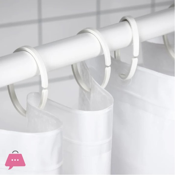 IKEA HASSJON Shower Curtain Ring White Color