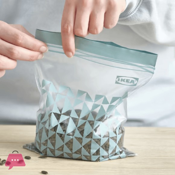 IKEA ISTAD Resealable bag, grey-green,1L