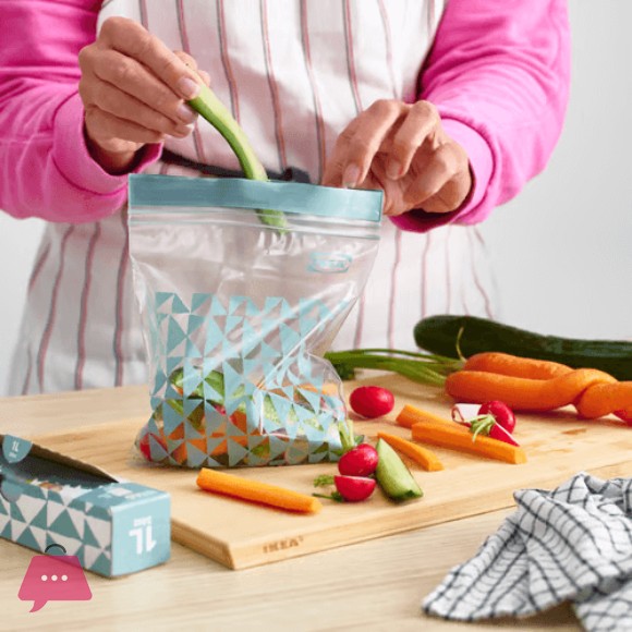 IKEA ISTAD Resealable bag, grey-green,1L