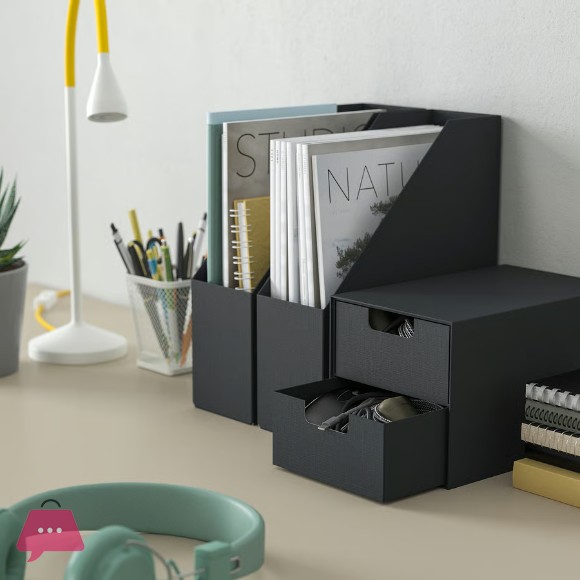 IKEA Magazine file black Pack of 2 TJENA