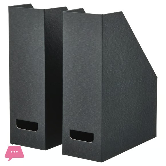 IKEA Magazine file black Pack of 2 TJENA
