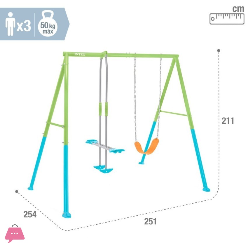 intex-2-in-1-childrens-garden-swing-with-seesaw---44120