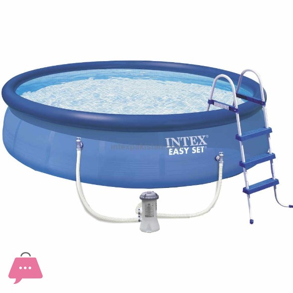 INTEX Easy Set Pool With Safety ladder, Ground Cloth Pool Cover 15Ft x 42Inch - 28166