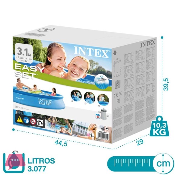Intex Easy Set Pool with Filter Pump 10 x 2 Feet - 28118