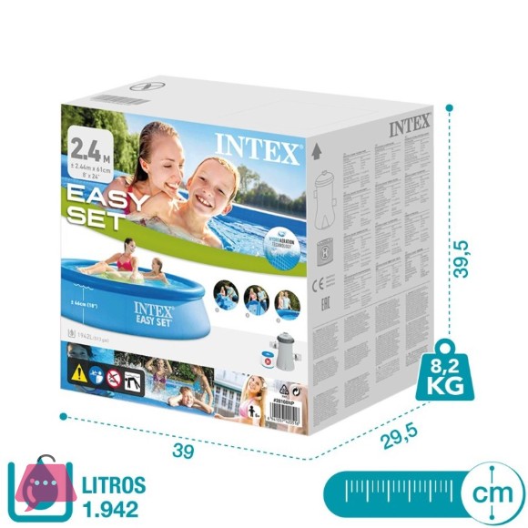 Intex Easy Set Pool with Filter Pump 8 x 2 Feet - 28108