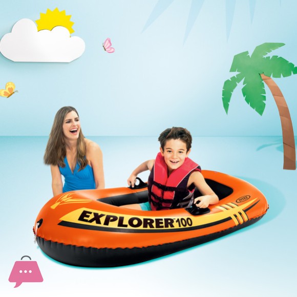 Intex Explorer 100 Inflatable Boat - 1 Person Boat Only - 58329