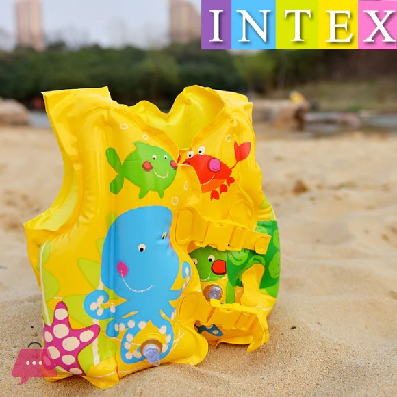 Intex Fun Fish Child Swim Vest Inflatable Kids Life Jacket Age 3-5 - 59661