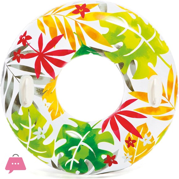 Intex Groovy Color Inflatable Tropical Flower Transparent Tube Swim Ring 38Inch - 58263 in Pakistan