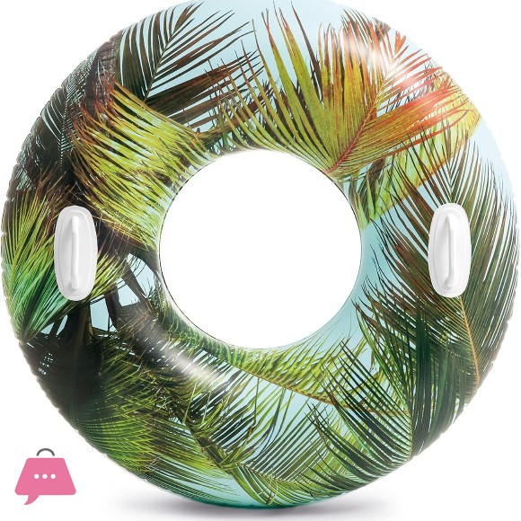 Intex Groovy Color Inflatable Tropical Flower Transparent Tube Swim Ring 38Inch - 58263 in Pakistan