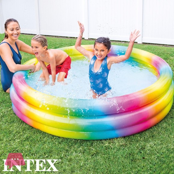 Intex Inflatable 3-Ring Pool with Colored Dots 168x38 cm - 58449