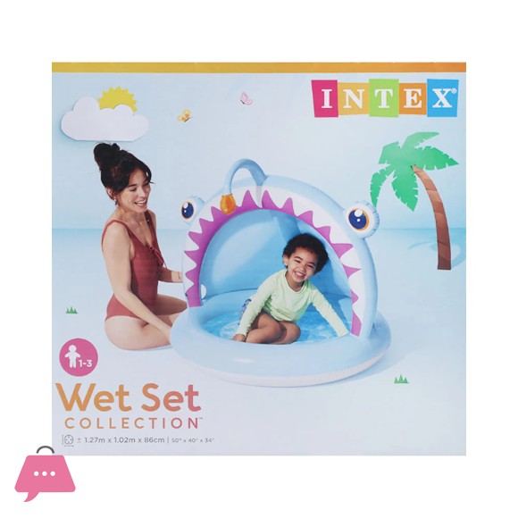 Intex inflatable childrens Fish Pool with Sun Canopy 127x102x86 cm - 58419