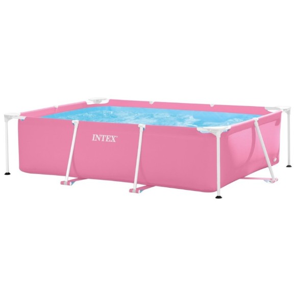 INTEX Metal Frame Above Ground Rectangular Swimming Pool Pink 7Ft x 5Ft x 24Inch - 28266