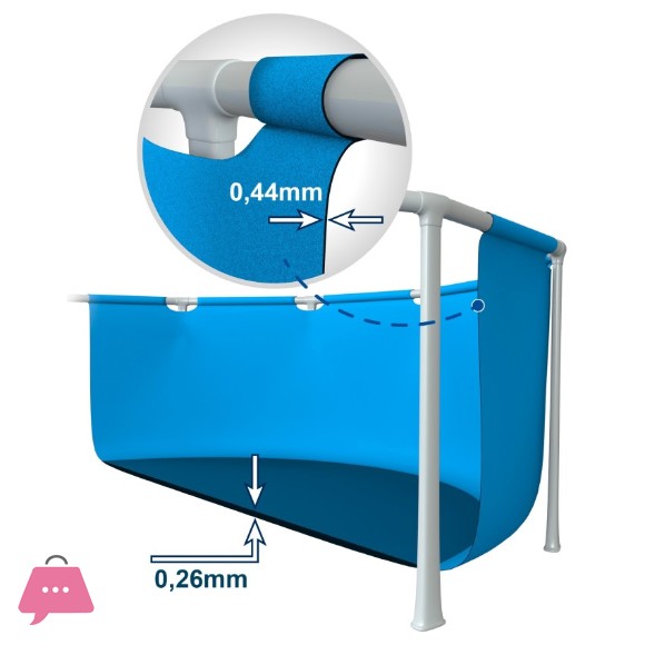 INTEX Metal Frame Above Ground Swimming Pool With Canopy Built-in Sprayer 6fF x 15In - 28209