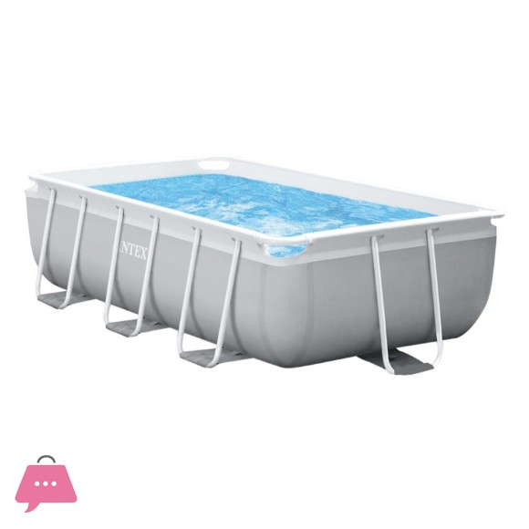 Intex Prism Metal Frame Above Ground Pool with Filter Pump and Ladder 9Ft 9In x 5Ft 9In x 31.5Inch - 26784