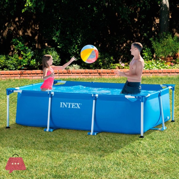 Intex Rectangular Metal Frame Pool 8.5 x 5.2 x 2.1 Feet - 28271