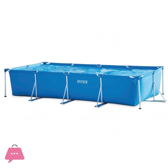 Intex Pool Rectangular Easy Set Small Metal Frame Family Swimming Pool - 28273