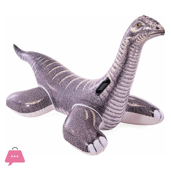 Intex Ride-On Realistic Design Brontosaurus Inflatable Float Wide Base for Stability, Gripping Handles 70 x 37 Inch - 57584