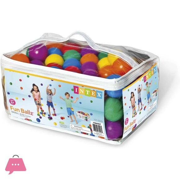 Intex Set of 100 Coloured Plastic Balls Diameter - 6.5CM - 49602