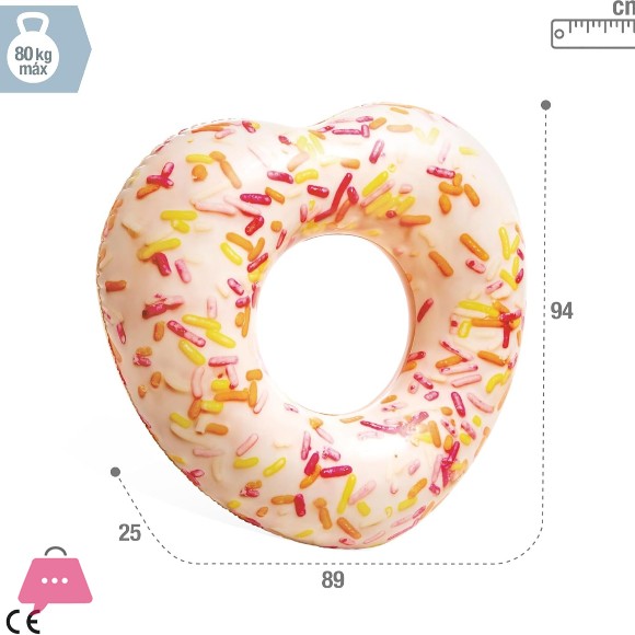 Intex Sprinkle Donut Heart Tube Ideal for Pool & Beach - 56253