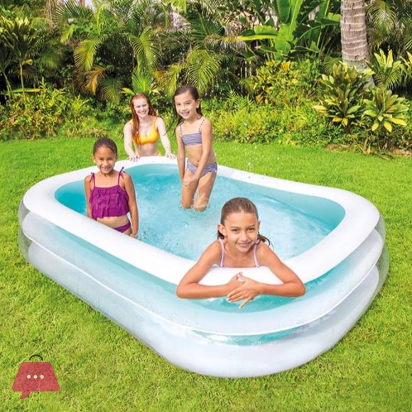 Intex Swim Center Family Inflatable Pool - 8.5 x 5.75 x 1.8 Feet - 56483