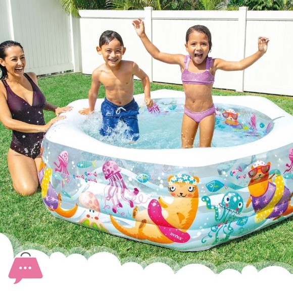 Intex Swim Center Ocean Reef Inflatable Pool - 6.25 x 5.8 x 2 Feet - 56493