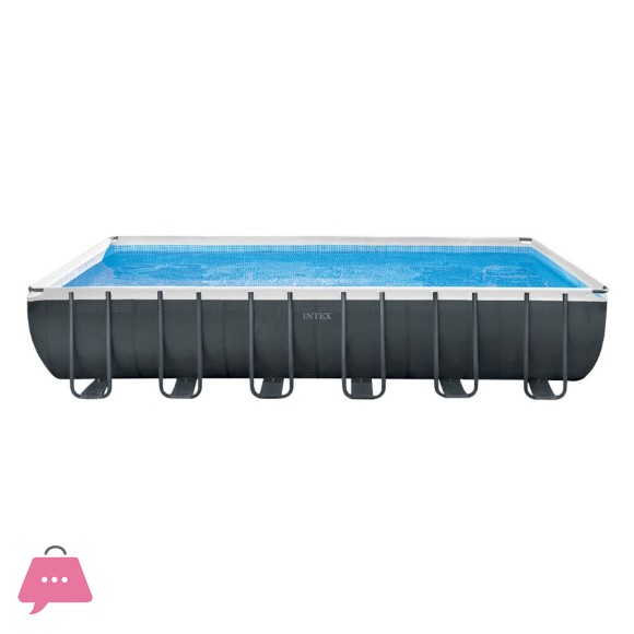 INTEX Ultra XTR Frame Rectangular Pool Set With Sand Filter Pump 24 ft x 12 ft x 52 Inch - 26364