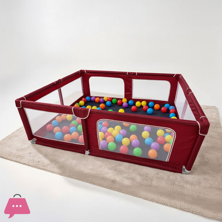 Shopino Baby Playpen Kids Large Playard Ball Pit Indoor & Outdoor Kids Activity Center Infant Safety Gates with Breathable Mesh Sturdy Play Yard for Toddler Portable Childrens Fences - 5.9 feet x 4.92 feet