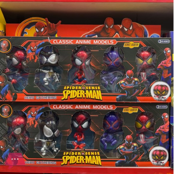 Spider-Sense Spider-Man Classic Anime Model Toy 5Pcs Shaking Head