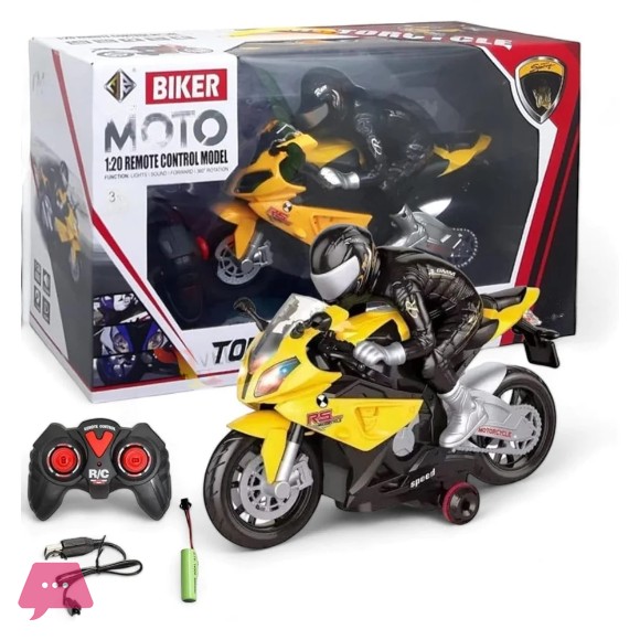 Sports Bike Remote Control Rechargeable R/C 1:20 Bike With Light And Music - 565-R4