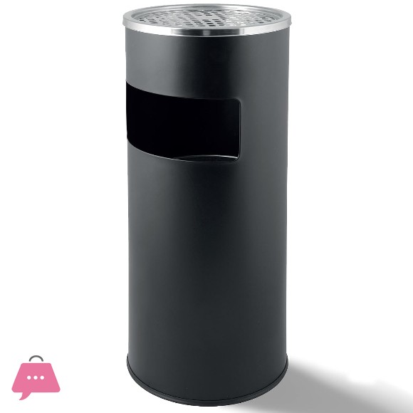 Stainless Steel Ashtray Bin Dusbin Recycle Bin Black
