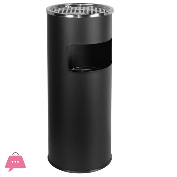 Stainless Steel Ashtray Bin Dusbin Recycle Bin Black