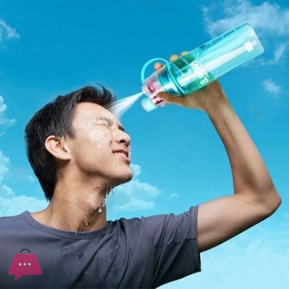2 in 1 Sports Water Drinking Bottle Misting Spray