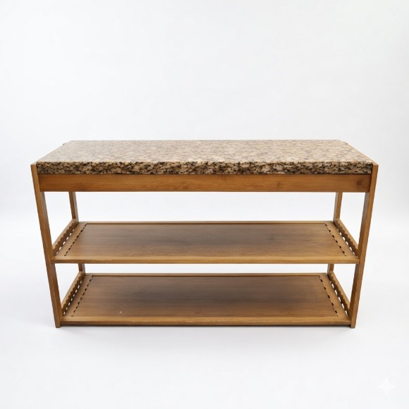 2-Tier Bamboo Shoe Bench Stable Shoe Organizer for Entryway Living Room Bench Seat