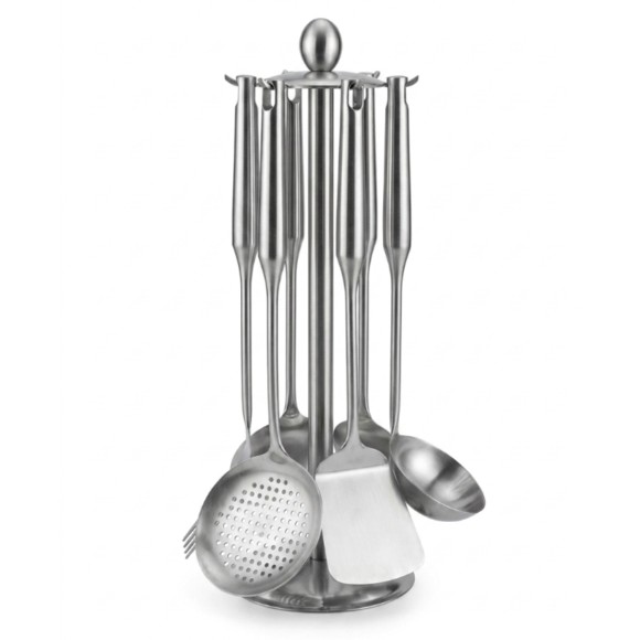 304 Stainless Steel Cooking Kitchen Utensil Cooking Spoon Set of 7