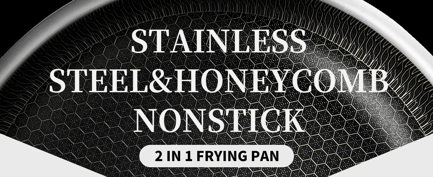 304-stainless-steel-honeycomb-laser-coated-non-stick-frying-pan-with-lid-induction-safe