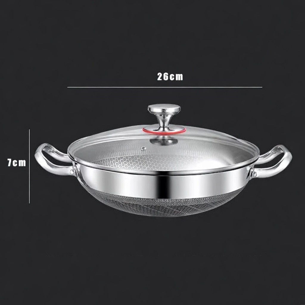 304-stainless-steel-honeycomb-laser-coated-non-stick-wok-with-lid-induction-cooker-gas-stove-universal-wok
