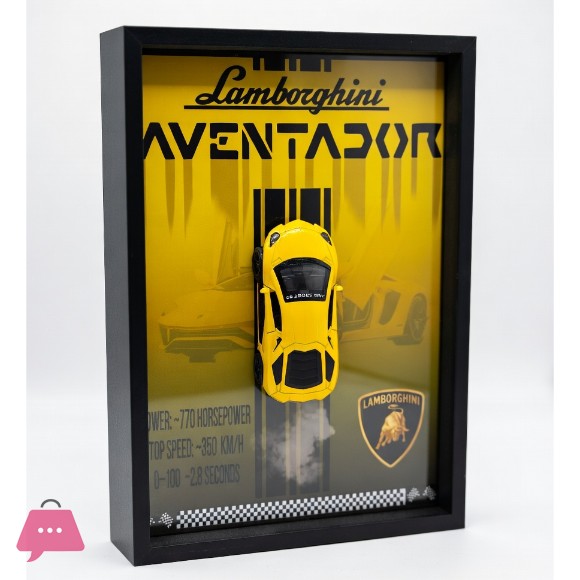 3D Sports Car Frame Wall Art Wooden Frame