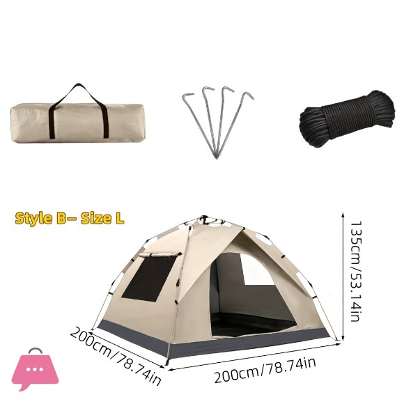 4 person Automatic Pop Up Camping Tent Portable carry bag
