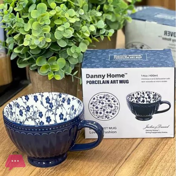 Danny Home Porcelain Breakfast Mug - 400ml