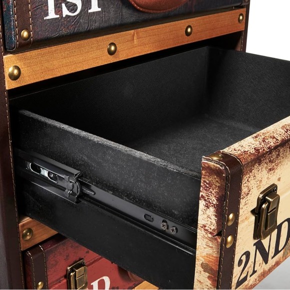 5 Compartments Suitcase Look Retro Suitcase Shelf - 41 x 30 x 64 cm