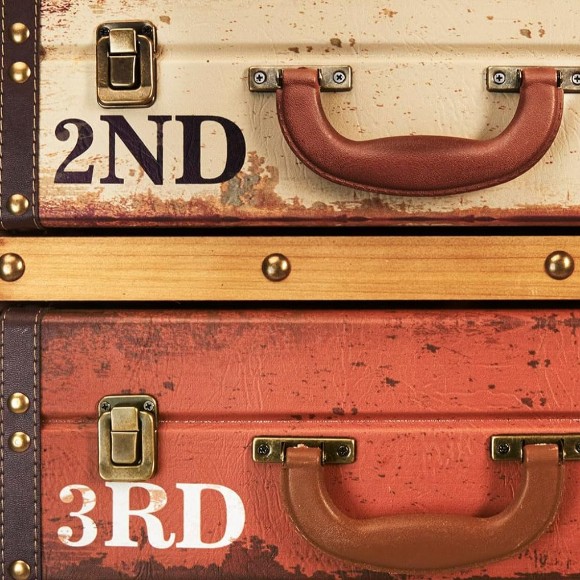 5 Compartments Suitcase Look Retro Suitcase Shelf - 41 x 30 x 64 cm