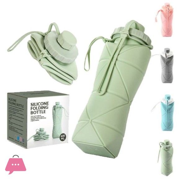 600ML Folding Water Cup Outdoor Travel Sports Portable Silicone High Temperature Resistant Food Grade Telescopic Folding Cup