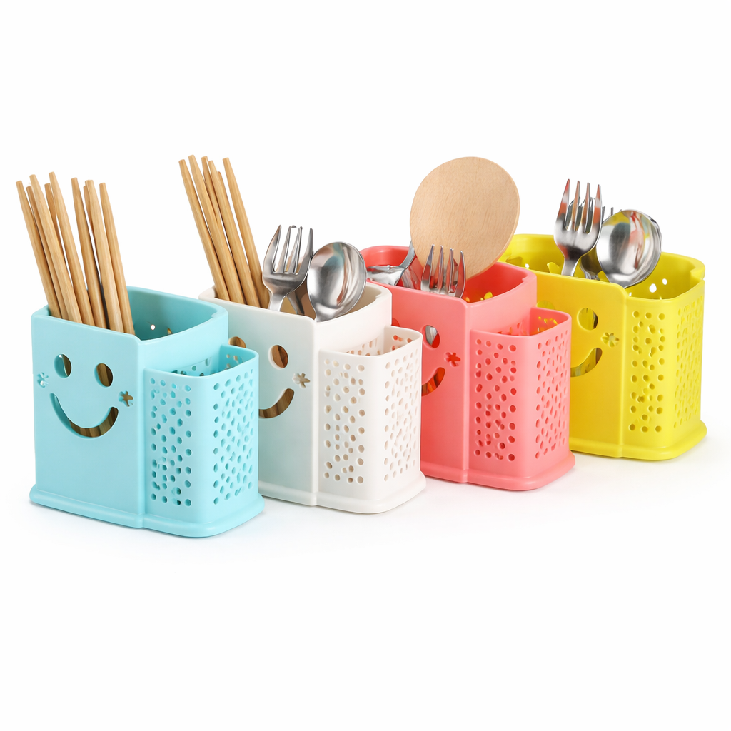Cutlery & Stationery Organizer – Multi-Section Plastic