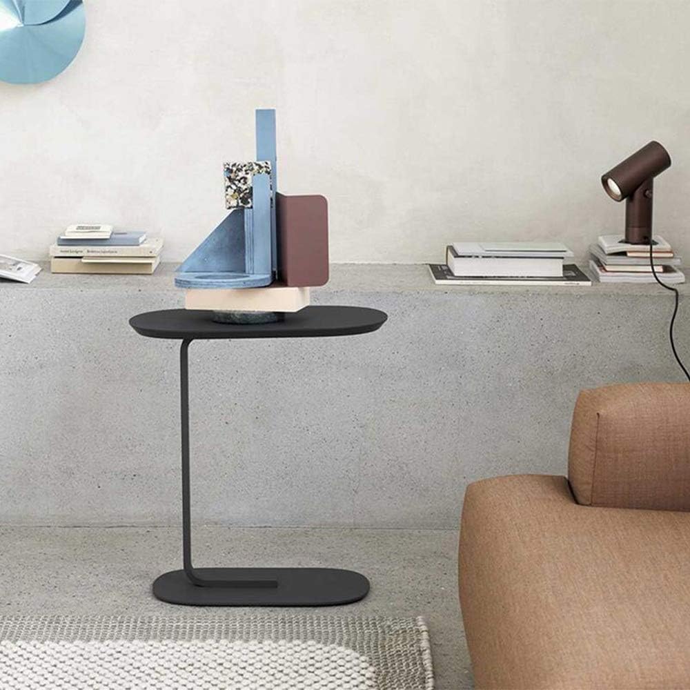TWS Small Oval Sofa Side Table,C-Shaped Table