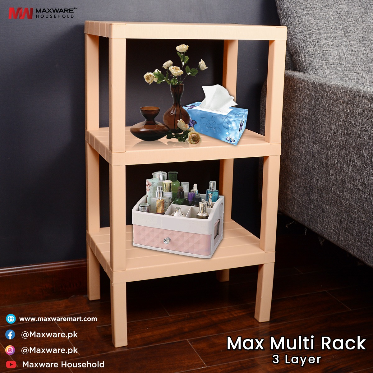 Maxware Household Max Multi Rack - (3 Floors)